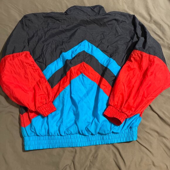 Vtg 90’s Spalding Windbreaker Jacket 2XL, Lined, full zip Blue Red Retro - Picture 8 of 8